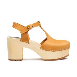 Sweedsih Hasbeens Lotta Natural T-Strap Clogs EU 40